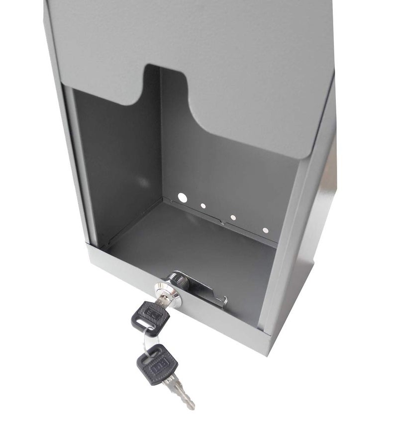 FixtureDisplays Classic Metal Box, Donation Box, Secure Collection Box, Ballot Box, Ticket Box, Easy Wall Mount 15610 - Image 4